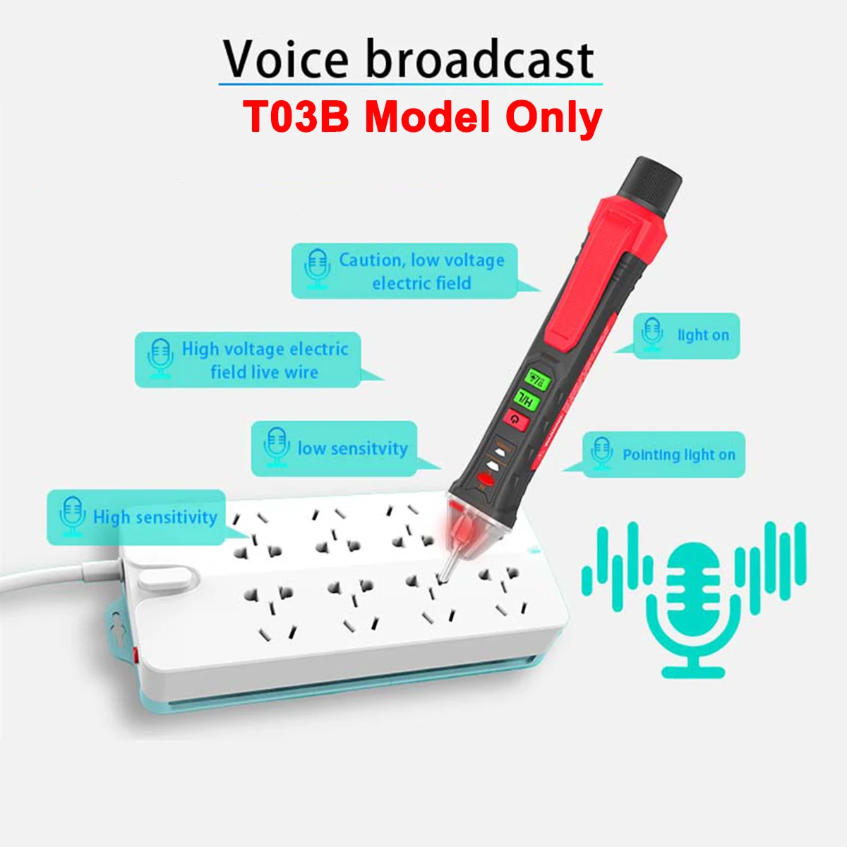 NJTY T-03 Stroomonderbreker Zoekers Elektrisch instrument Breekpunten Detector Live Wire Controleren Socket Testor Laserspanningspen