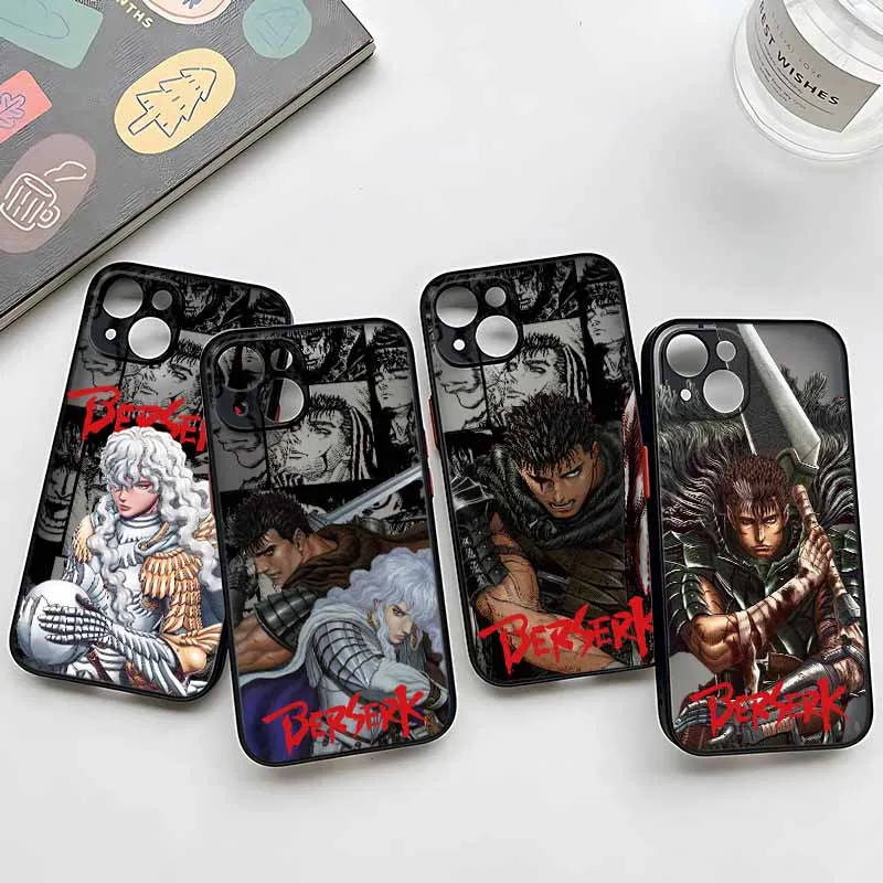 Berserk أنيمي لطيف آيفون 17 الهواء 16E 16 15 14 13 12 11 8 7 ميني برو ماكس زائد متجمد شفافة لينة جراب هاتف