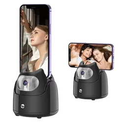 360° Rotation Automatic Face Tracking Gimbal Mobile Phone Holder APP-Free AI Face Recognition Phone Tripod for Live Vlog Video