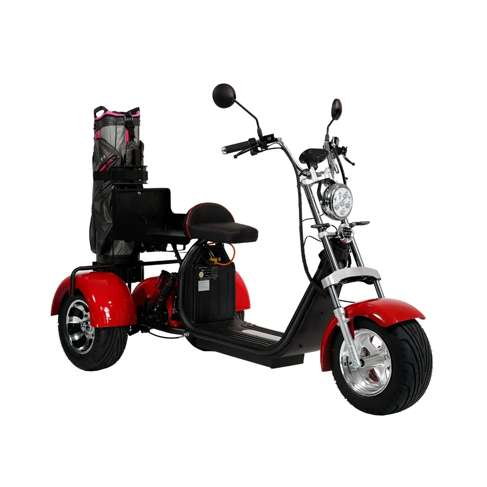 Fat tire Electric Golf Scooter With Bag Holder Electric Golf Carts For Adult Electric Three Wheels Scooter 2000W 3000W