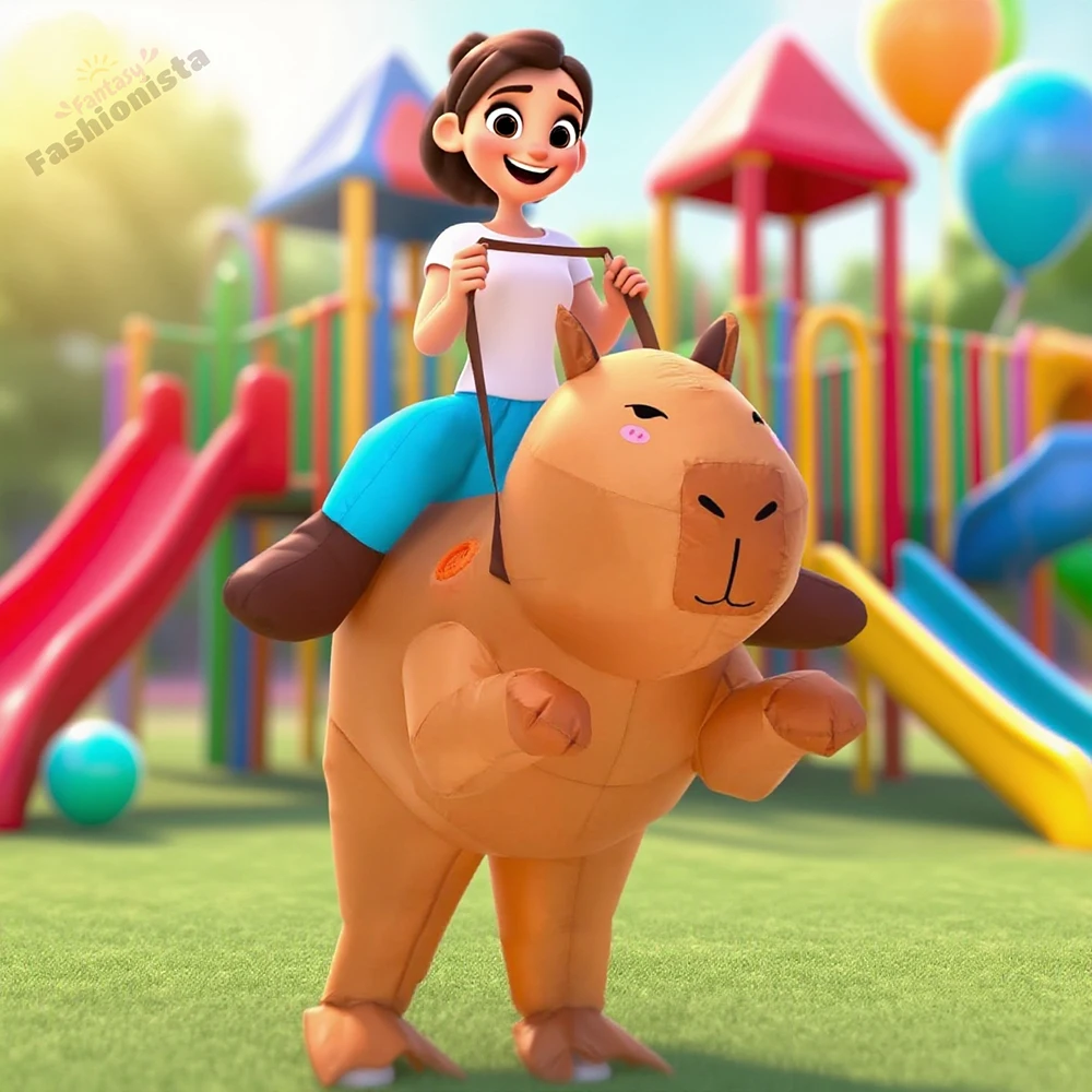 Надувной костюм капибары, забавный костюм для косплея с животными для взрослых, Хэллоуин, карнавал, нарядное платье, вечерние