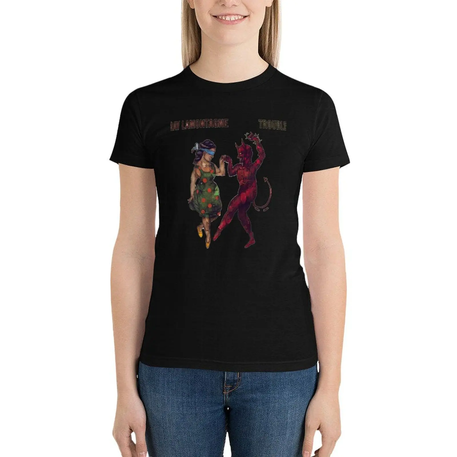 Ray Lamontagne Dance Trouble T-Shirt aesthetic clothes plus size tops black t shirts for Women