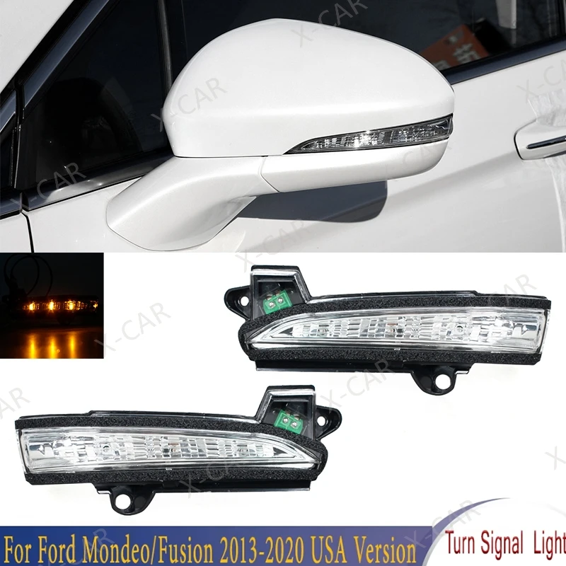 Car Rearview Side Mirror Lamp Turn Signal Light For Ford Mondeo Fusion 2013 2014 2015 2016 2017 2018 2019 2020 USA Version