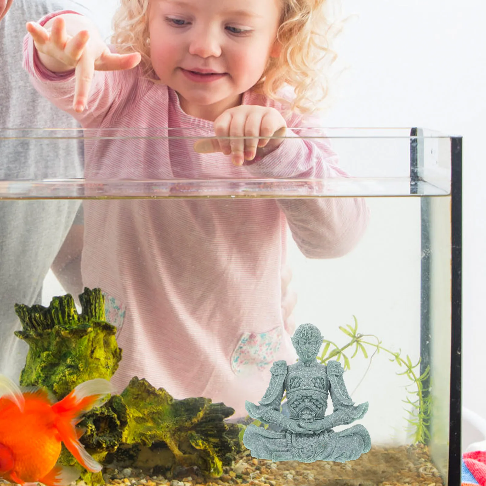 

Tea Pet Monkey Adornment Sandstone Material Miniature Statue for Desk Shelf Decor Home Office Decoration