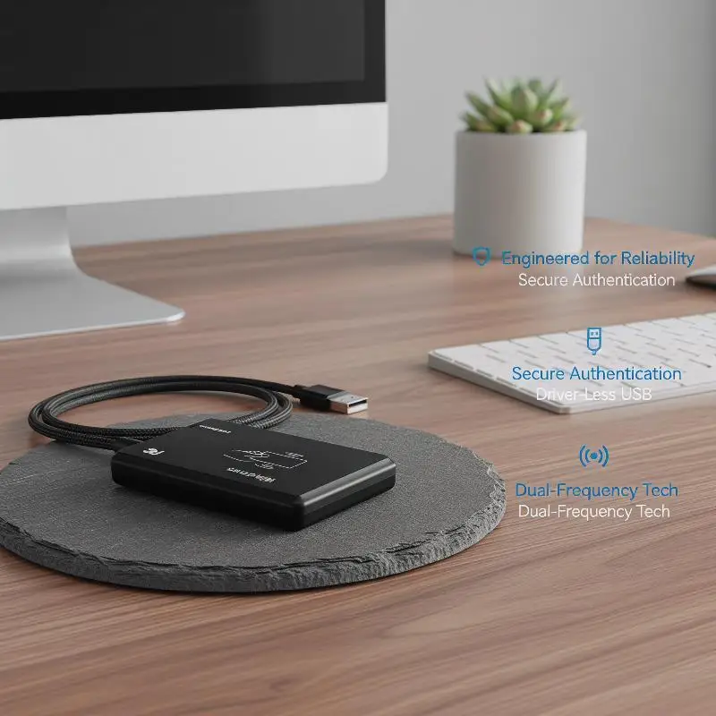 Access Control RFID ID Card Reader 125kHz 13.56MHz with USB Connection for Security Solutions
