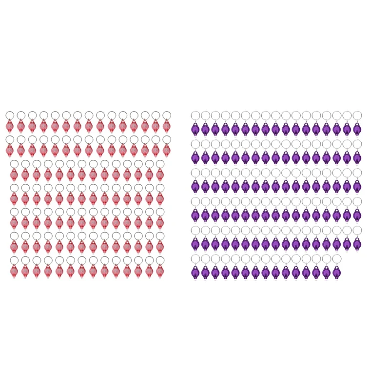 

В упаковке 100 светодиодных фонариков-брелок, УФ-брелок 395 Нм, Брелок-фонарик с УФ-светом, Фиолетовый, Простая установка