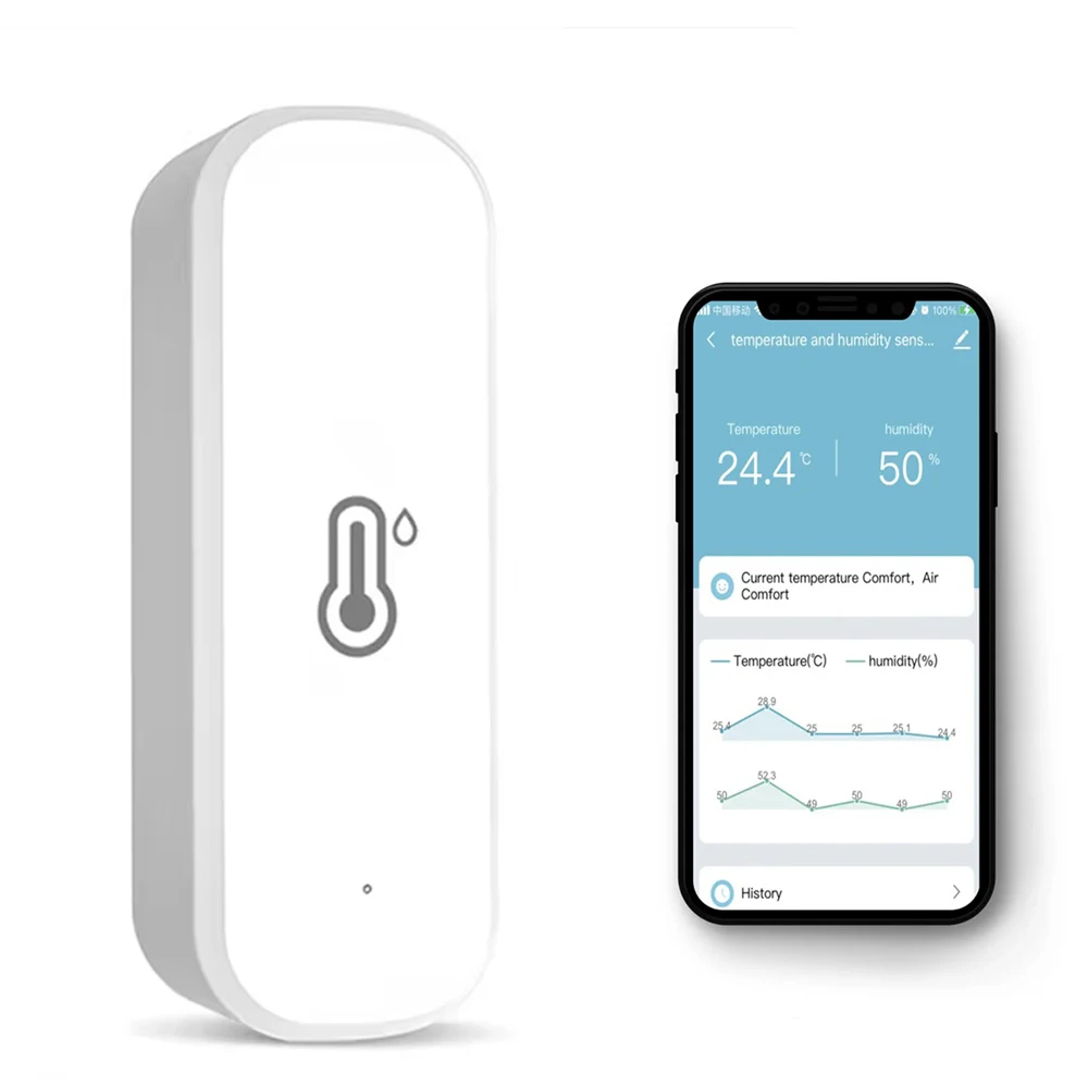 WiFi Temperature Humidity Sensor Smarthome Connected Thermometer Compatible With Smart Life Alexa Google Assistant