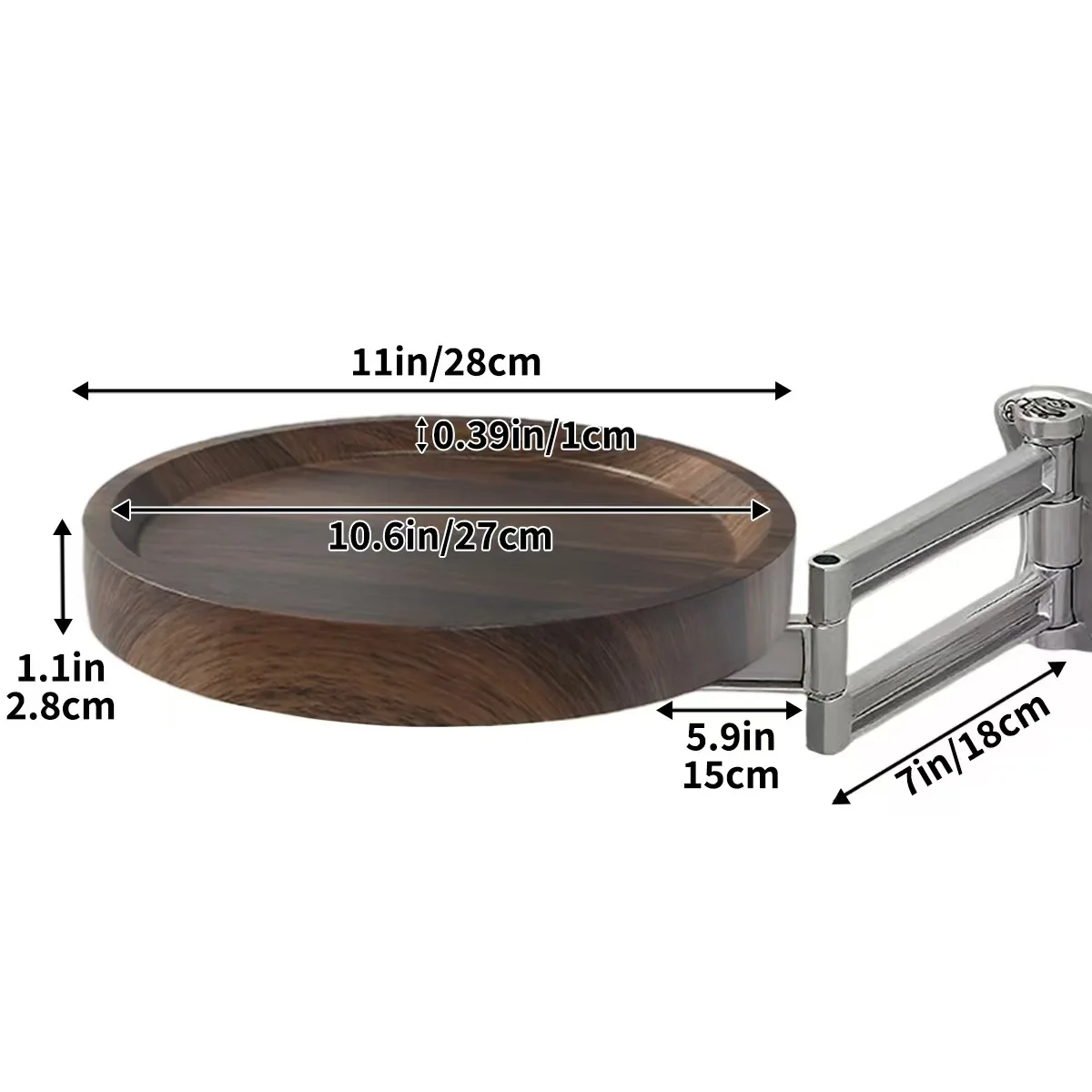 Bedside wall hanging, bedroom solid wood disc suspended bedside table, living room stackable retractable sofa edge