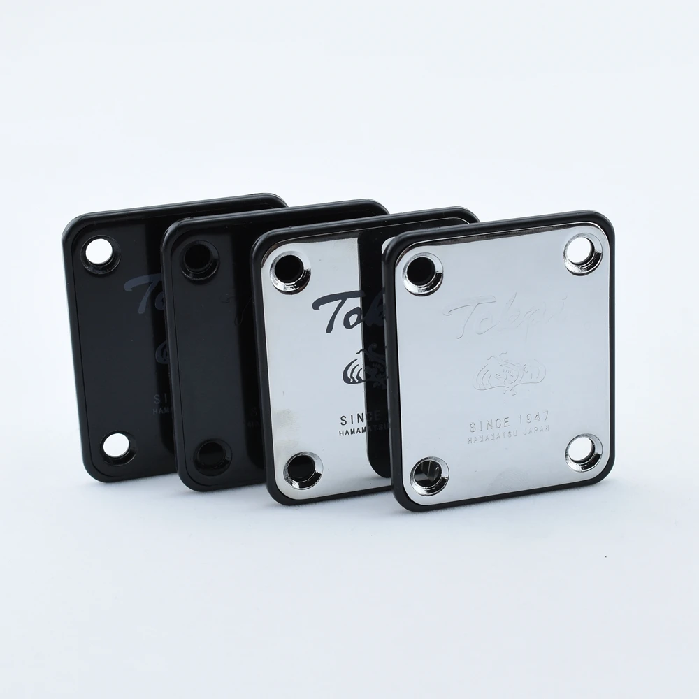 1 Set White / Black Character Black Neck Joint Plate For Electric Guitar Bass