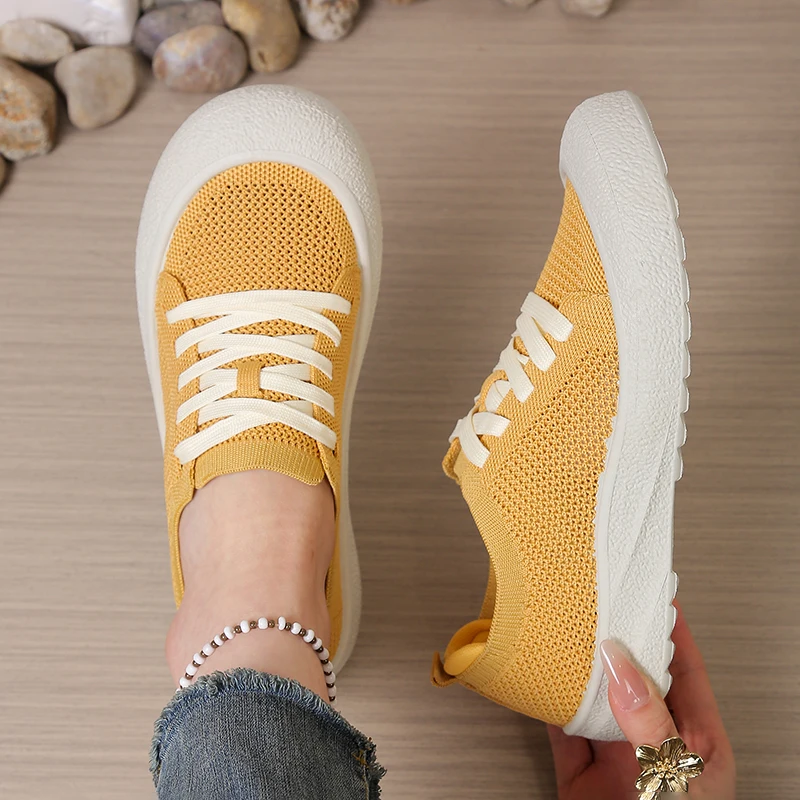 

Spring Autumn New Style Women's Breathable Mesh Shoes - Anti-slip Soft Soles - Comfortable Casual Shoes - Laced Casual Shoes