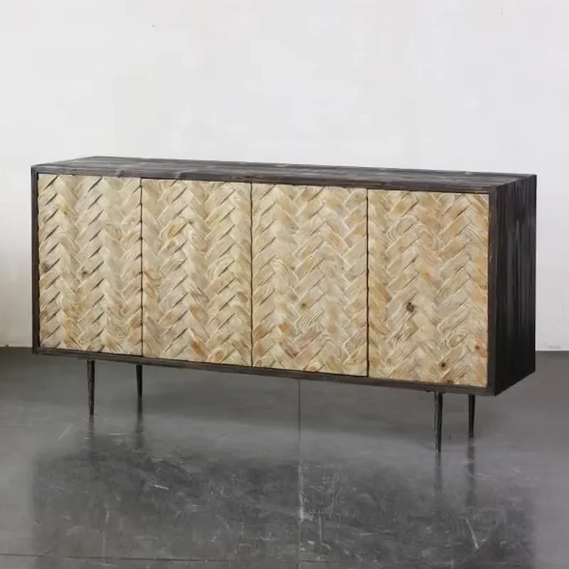 for  Hot Sale Black Vine Sideboard Modern Wooden Living Room Buffet Cupboard with Storage