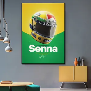 MP4/4 Ayrton Senna Helm San Marino GP 1988 Poster Leinwand Malerei Impressionen Wandkunst Bilder für Wohnzimmer Home Dekoration 6 Hauptverkäufe San Marino Helm - №3