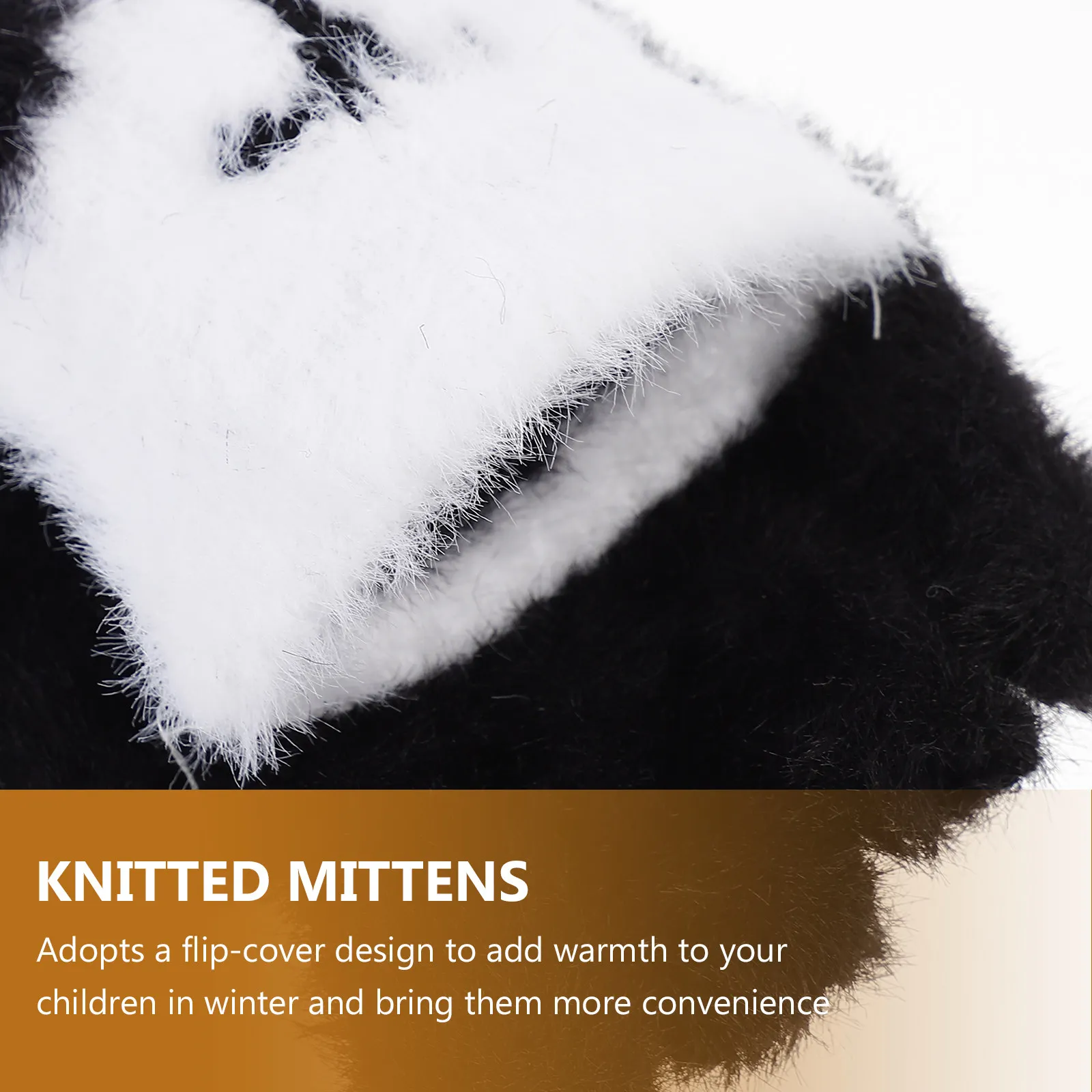 

1Pair Kids Flip- Gloves Thick Warm Half Finger Mittens Cartoon Lovely Gloves for Children Outdoor Cold Weather