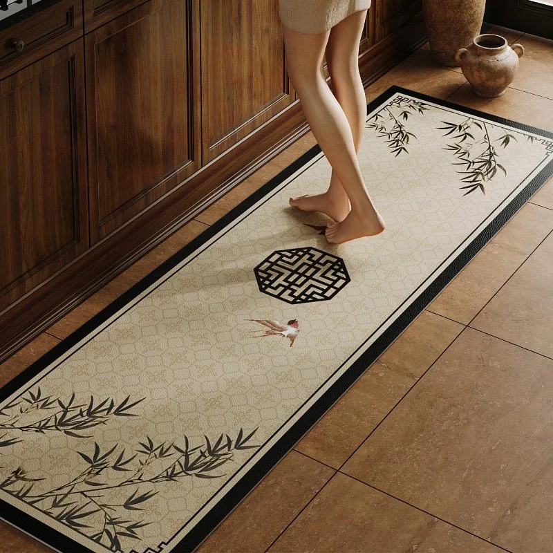 

Modern Chinese Kitchen PVC Leather Floor Mat Home Oil Proof Dirt Resistant Water-proof Carpet Washable Easy Clean Rug Ковер 양탄자