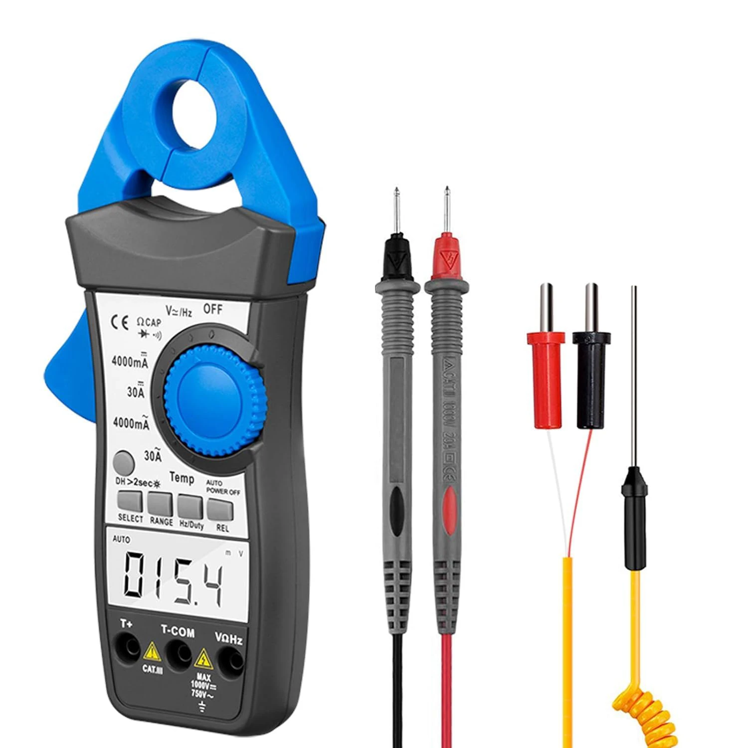 

AI-870K Clamp Multimeter , DC AC Digital Voltage Current Meter, Auto Electric DMM Tester Avometer for Volt Amp Ohm Hz Temp Diode