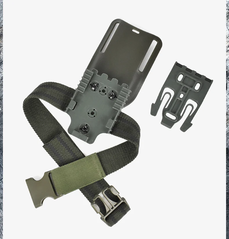 3-teiliges Drop-Leg-Holster-Set mit Schnellverschluss und QLS 19/22-Adapter – Gürtelschlaufe, bequem, elastisch und gummiert für Jagd und Angeln – Detail 9