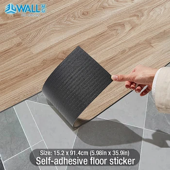 91x15cm 3D Sself-adhesive floor sticker Thicken Wood Grain Floor Wallpaper 3d Wall Sticker Waterproof room wear-resistant sticke