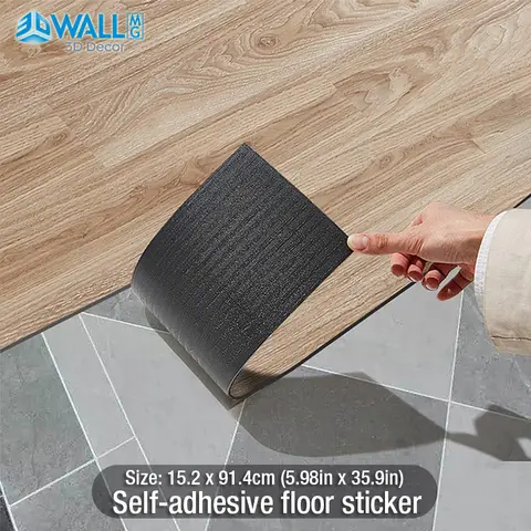 91x15cm 3D Sself-adhesive floor sticker Thicken Wood Grain Floor Wallpaper 3d Wall Sticker Waterproof room wear-resistant sticke