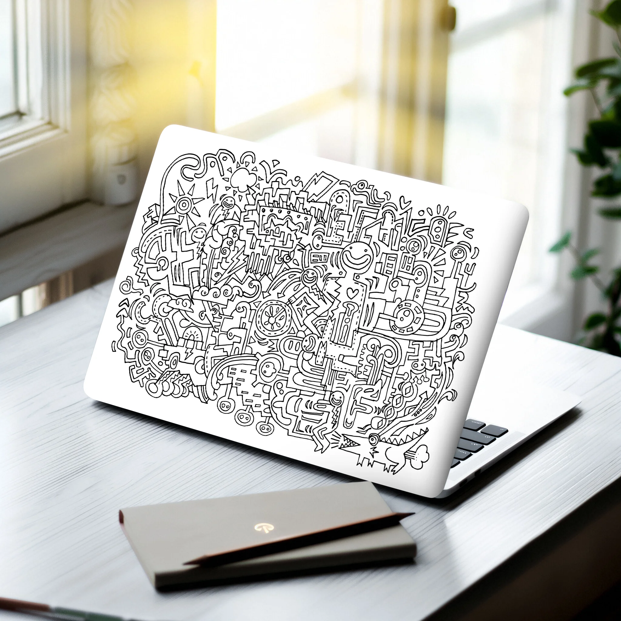 

2 Pack Cute Doodle Animation Laptop Stickers Waterproof Aesthetic Decorative Decals for MacBook, Tablet & PC Computer Art Crafts