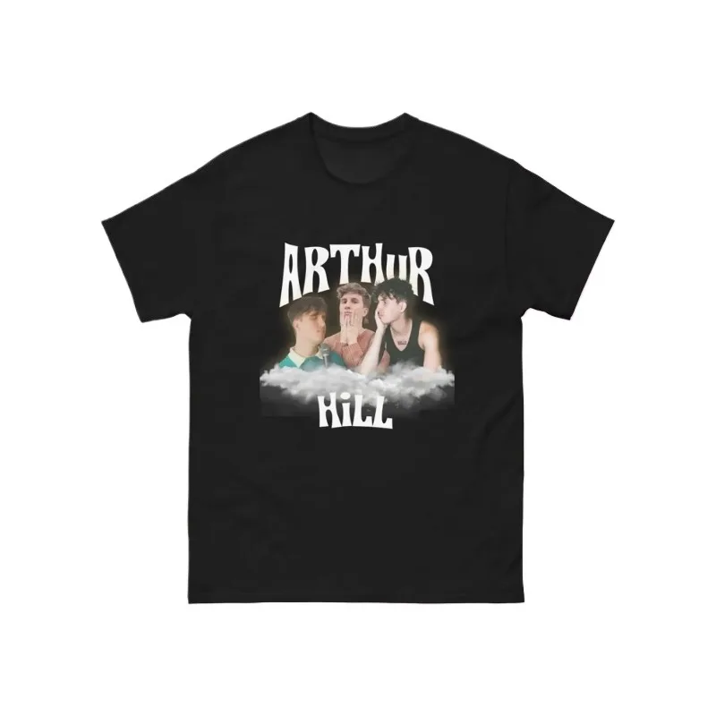 آرثر هيل التي شيرت للجنسين خمر 90s تي شيرت الشارع الشهير الرجال والنساء قصيرة الأكمام مضحك التي شيرت بلايز Harajuku y2k تي شيرت