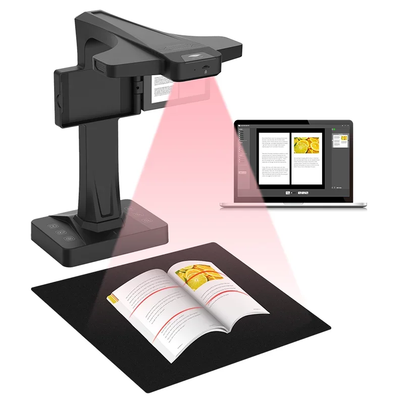 Eloam 22 MP HD Book Scanner A3 1S with USB Interface V-Shaped Cradle 5-inch LCD for Document Imaging view 3