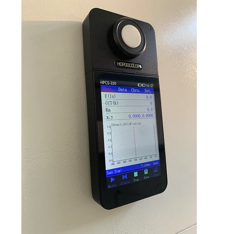 

HOPOOCOLOR HPCS330 Light Spectrometer with CCT CRI Lux Functions | 3.5” Display Spectrum Analysis Device