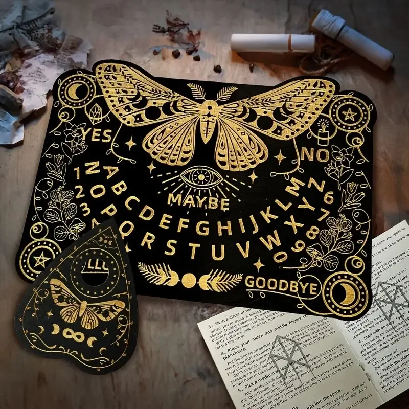 2D Flat Talking Butterfly Board, Supernatural Message Divination Board, Wooden Mediumship Board, Witchcraft Altar Set, Wood Engraving Craft