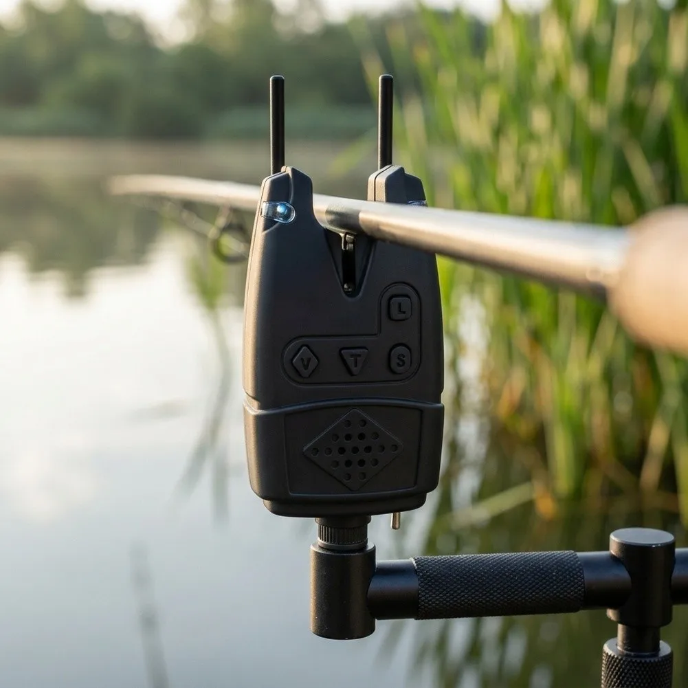 Wireless Bite Alarm System for Carp Fishing Featuring 160m Range and Precise Detection of Subtle Bites and Line Vibrations