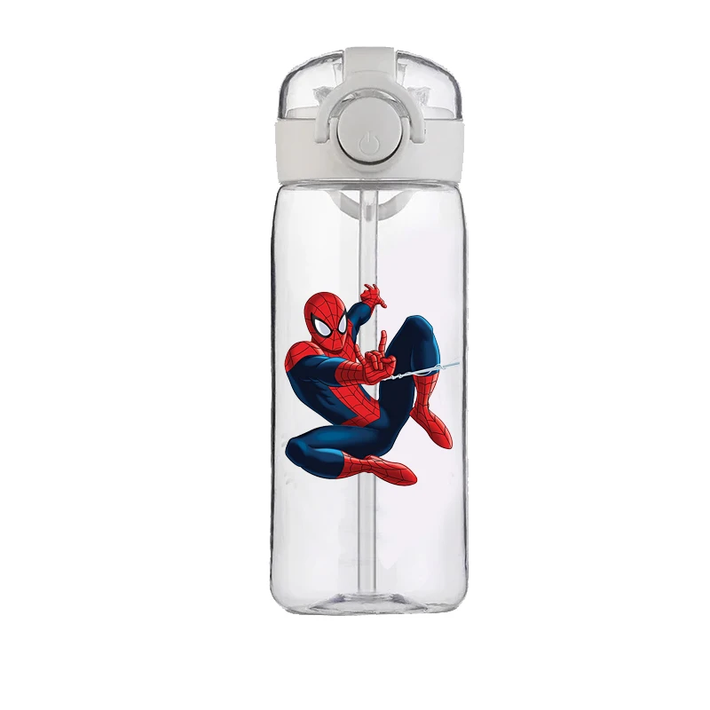 400ML New Marvel Water Cup Large Capacity Food Grade Plastic Heat Resistant Kettle Cartoon Spider-Man Boy Girl Student Cup Gift