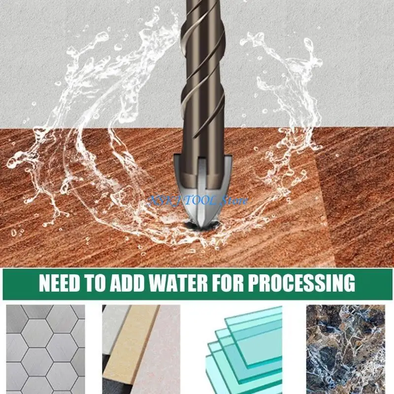 Punta trapano in lega L8RC con gambo esagonale per resistenza allo slittamento e migliora rimozione del chip