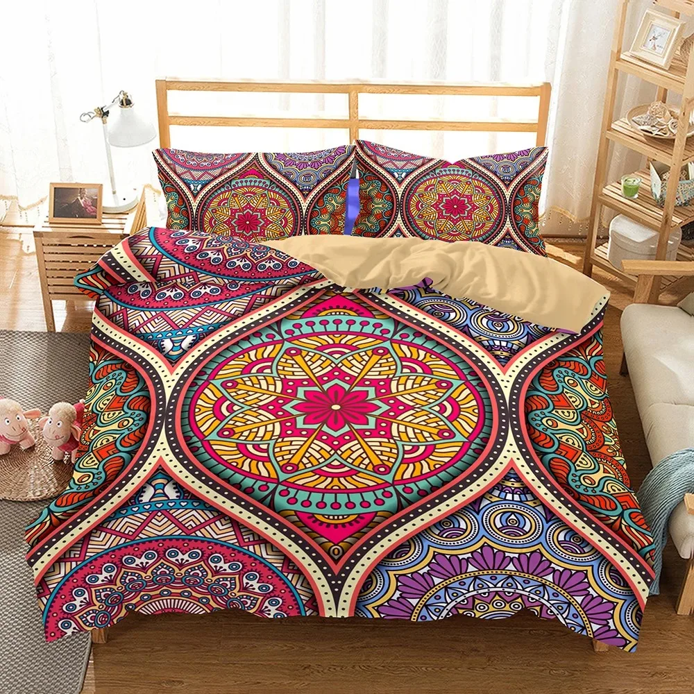 Western 3 Pcs Duvet Cover Sets Bohemian Bedding 228x228 Egyptian Hot Boho Bedroom Bedclothes Single Double Bed Set Pillowcase