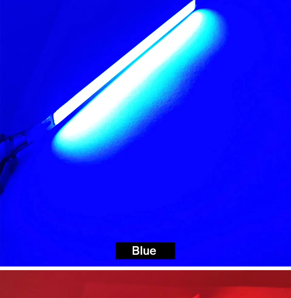 5pcs 200x10mm DC 12V COB LED Bar Light Strip 20cm 10W Blue Green Red Warm Cool White Color 200mm 12V COB Bulb LED Chip for DIY