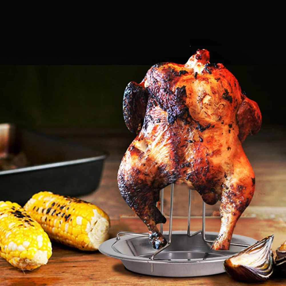 

Stainless Steel Turkey Roaster Holder Vertical Chicken Rack Indoor Outdoor Cooking Tool Chicken Holder for Grill Oven Smoker