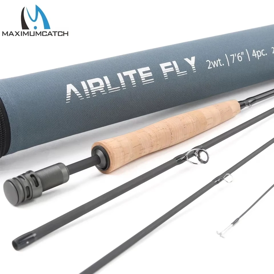 

Maximumcatch Airlite Super Light Fly Fishing Rod 7'6''/10' 2/3WT IM10 30T+36T Graphite Carbon Fiber Medium Fast Action Fly Rod