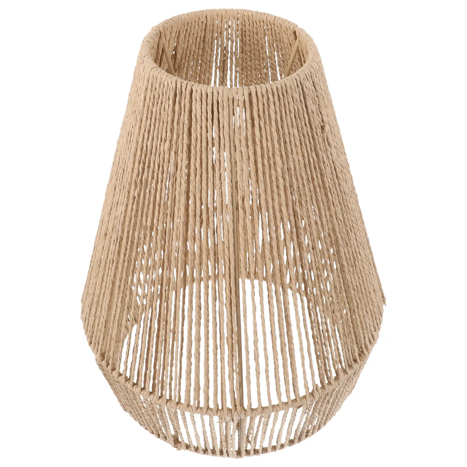 Woven Lamp Shade Retro Rustic Minimalist Pendant Lamp Shade Paper Rope Rattan Wicker Lampshade for Table Floor Pendant Light