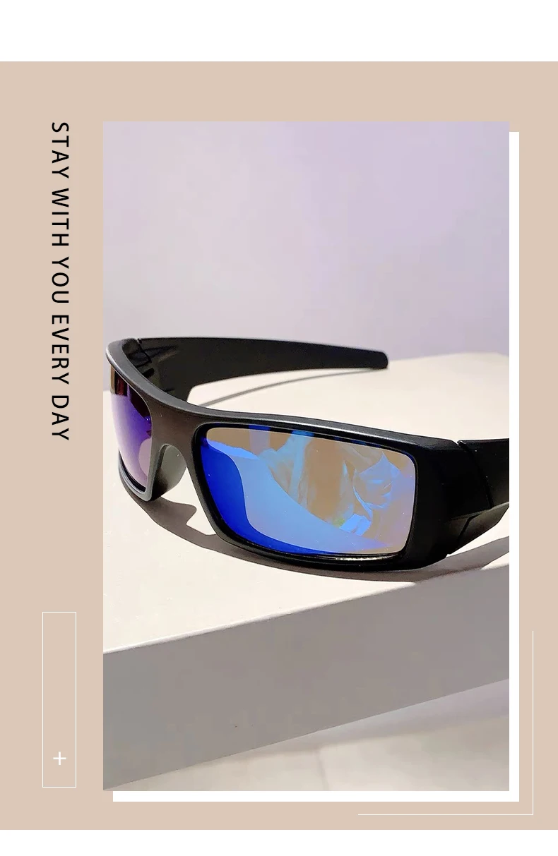 Outdoor Radfahren Winddichte Brille UV400 Schutz Sport Sonnenbrille Männer Frauen Trendy Retro Rechteckige Wrap Around Goggle – Detail 4