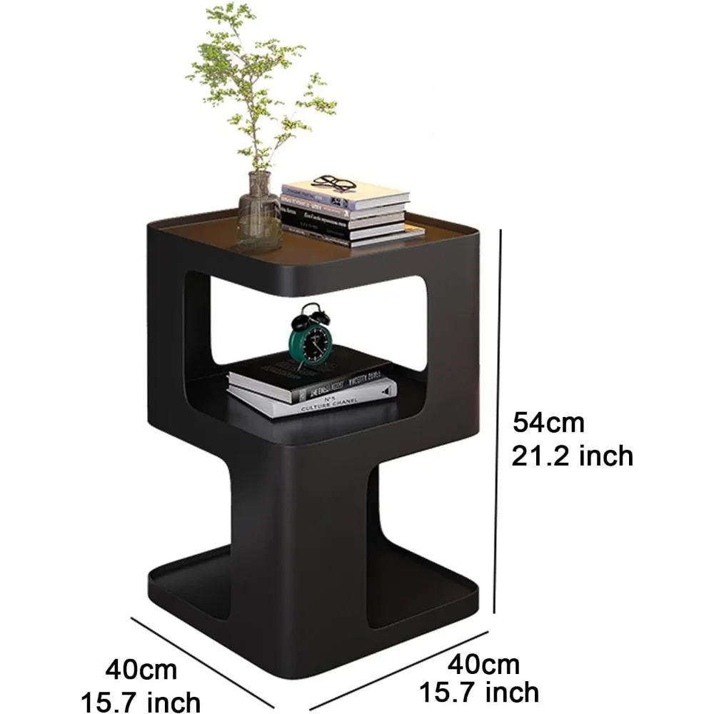 Zeitgenössischer schwarzer Nachttisch: Schlanker und minimalistischer Nachttisch für Schlafzimmer