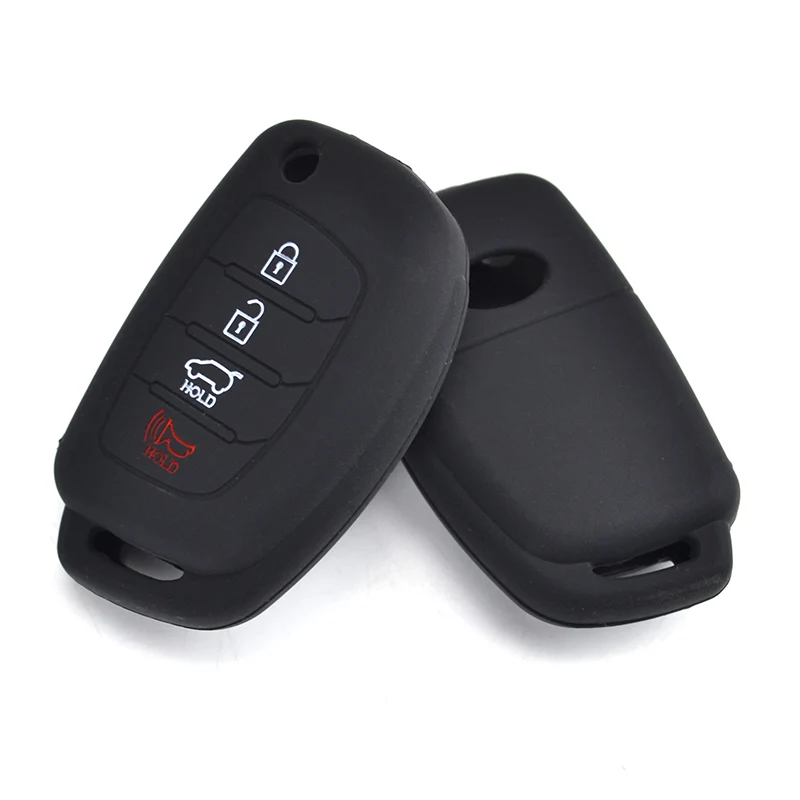 4 Button Silicone Car Remote Key Fob Shell Cover Case For Hyundai Sonata Santa Fe i40 Skin Holder Protector