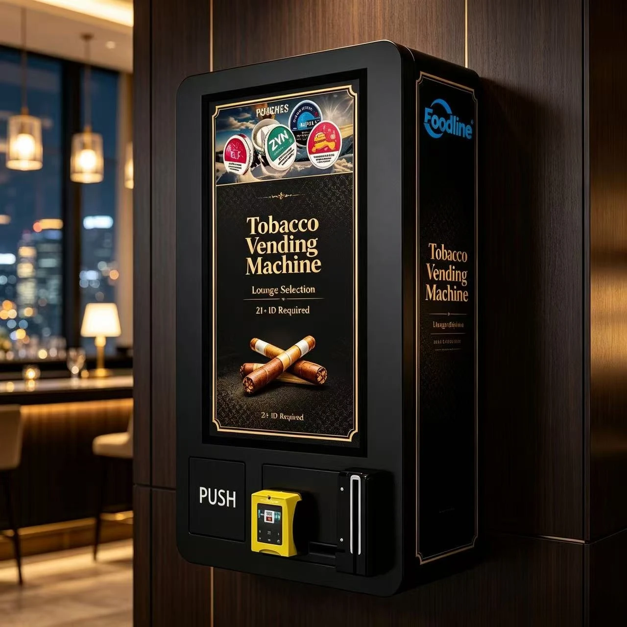 32inch Touch Screen Wall Mounted Smart Vending Machine Small Tobacco Cigarette Vending Cash Credit Card Payment
