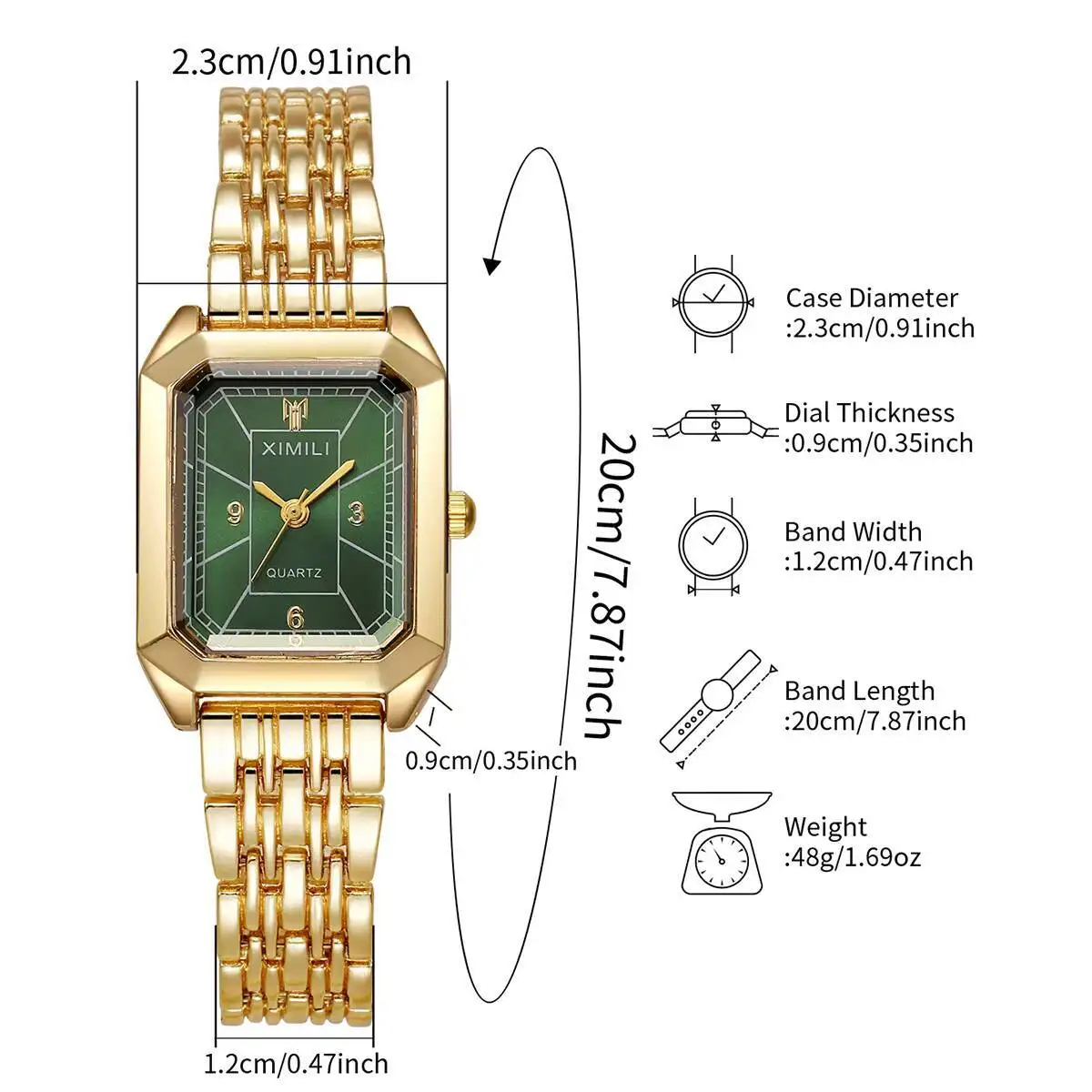 أزياء مستطيل النساء الساعات السيدات الفولاذ المقاوم للصدأ حزام كوارتز ساعة اليد Reloj Mujer الفتيات على مدار الساعة هدية