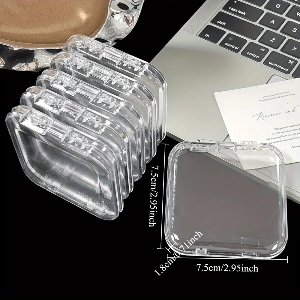 Makeup Puff Storage Box with Lid Transparent Air Cushion Puff Display Boxes Portable Pill Jewelry Bead Storage Case for Travel