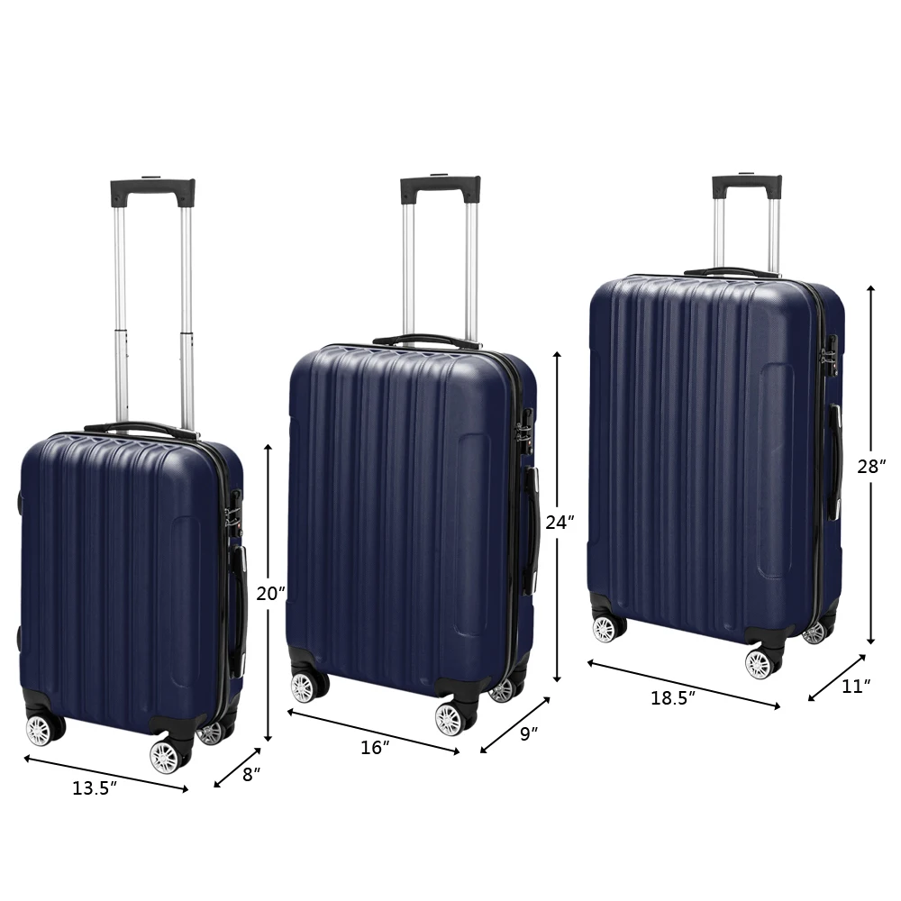 

Vertical pattern three-in-one with handle universal wheel, trolley case 20in 24in 28in ABS aluminum alloy trolley,
