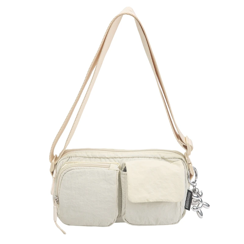 ジッパー付きナイロン製縫製糸カジュアル女性用ウエストパック2026人気シンプルソフト人気通勤ユースクロスボディバッグ