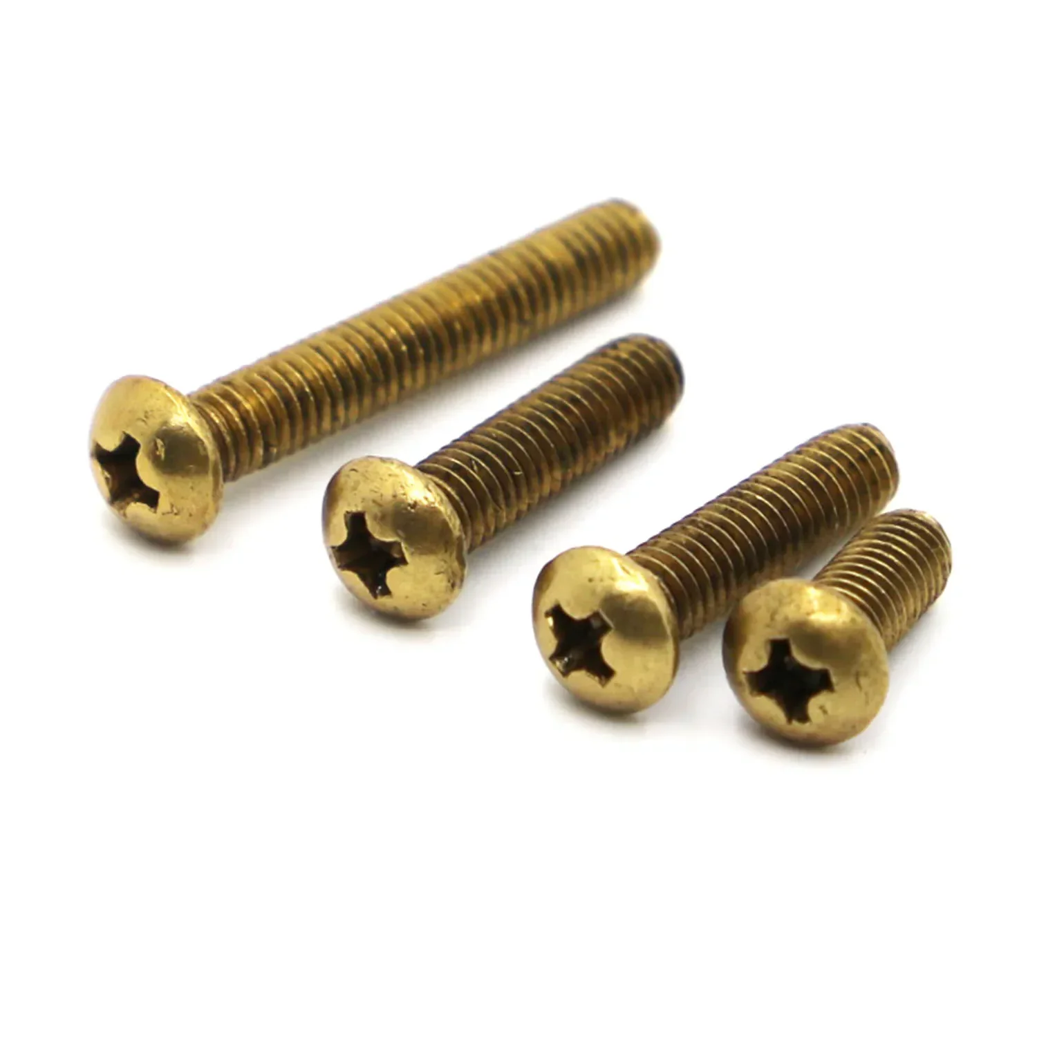 5/10/20/50pcs Copper Machine Screws Phillips Machine Pan Head Brass Screws M2 M2.5 M3 M4 M5 M6 Length 4-50mm GB818 DIN7985
