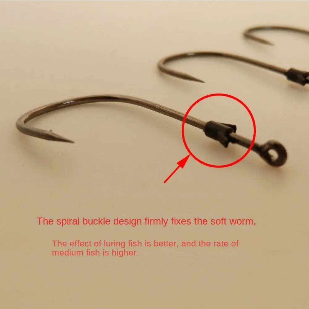 

HOT Soft Lure Dual-barbed Bait Holder Carbon Steel black nickel Wacky Worm Hook Neko Rig Fishing Flipping Hook