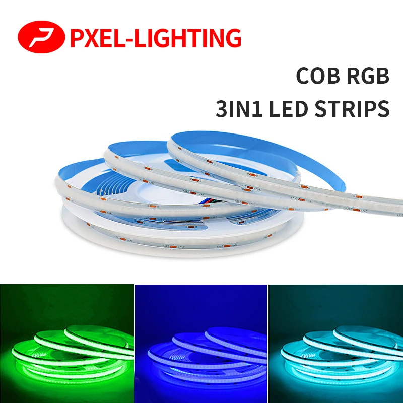 COB RGBW RGB CCT Warm Natural Cool White LED Strips DC12V 24V Flexible High Bright Dotless Colorful FOB LED Tape Light Bar RA90