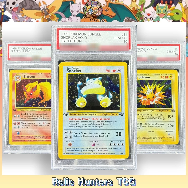 

Jungle Series 1999 PKM Set Prerelease Clefable Flareon Snorlax Nidoqueen 10 Scored Grade Hobby Game Collection Cards English