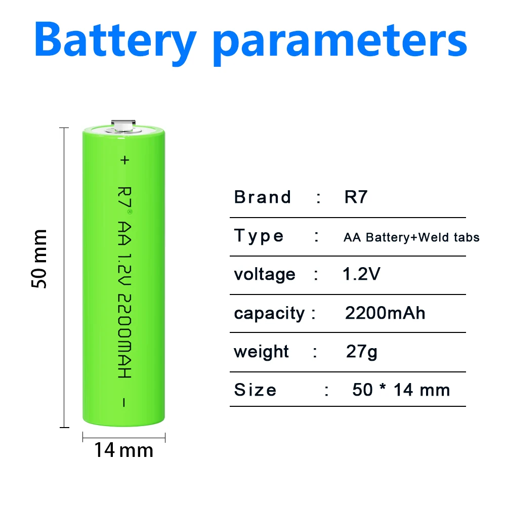 Akumulator AA 1,2 V 2200 mAh Ni-MH aa z zakładkami spawalniczymi do golarki elektrycznej Philips Razor Toothbrush Light Baterie AA