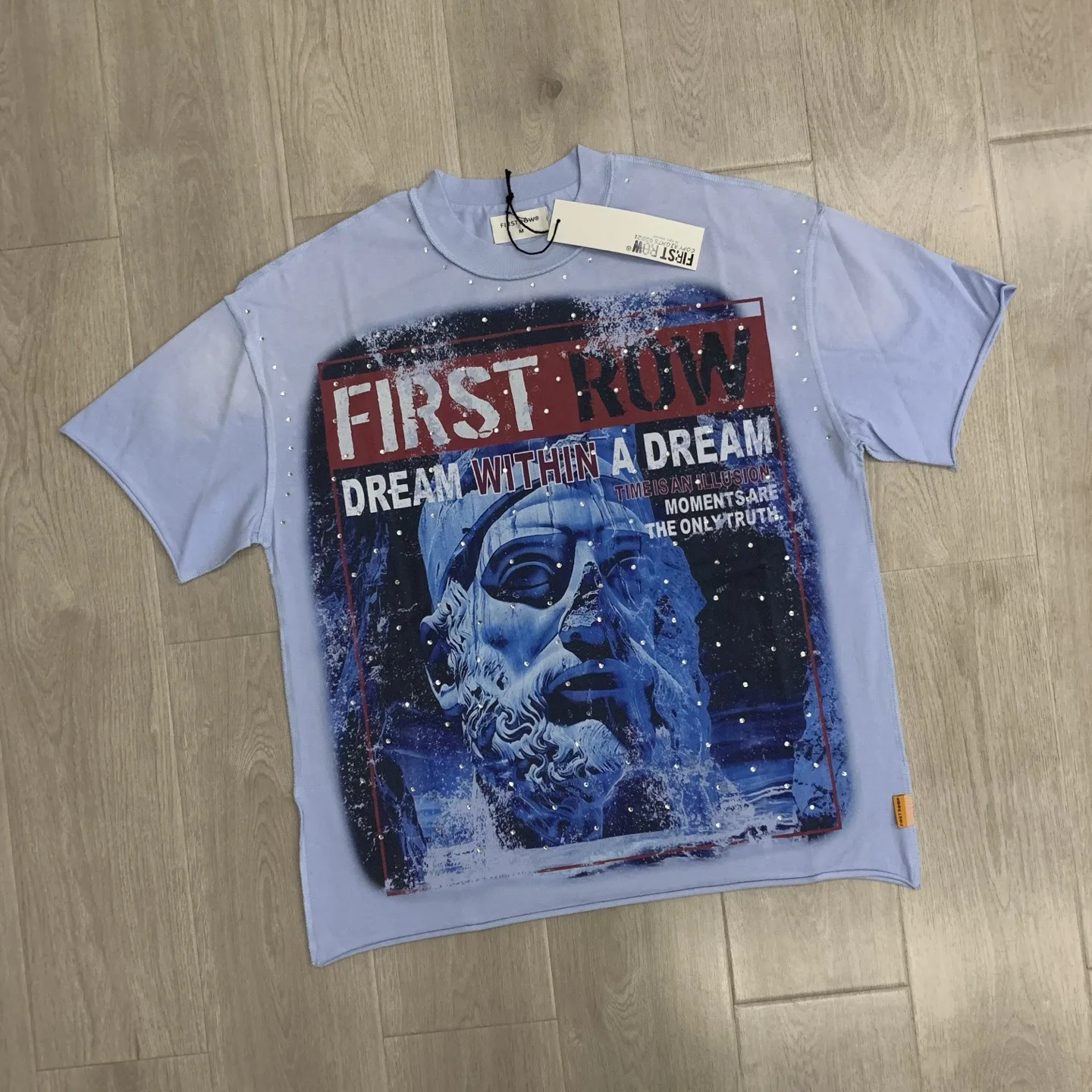First Row Summer LOST UTOPIA RUINS DREAM CROPPED Trendy Beaded Short-Sleeved T-Shirt Trend