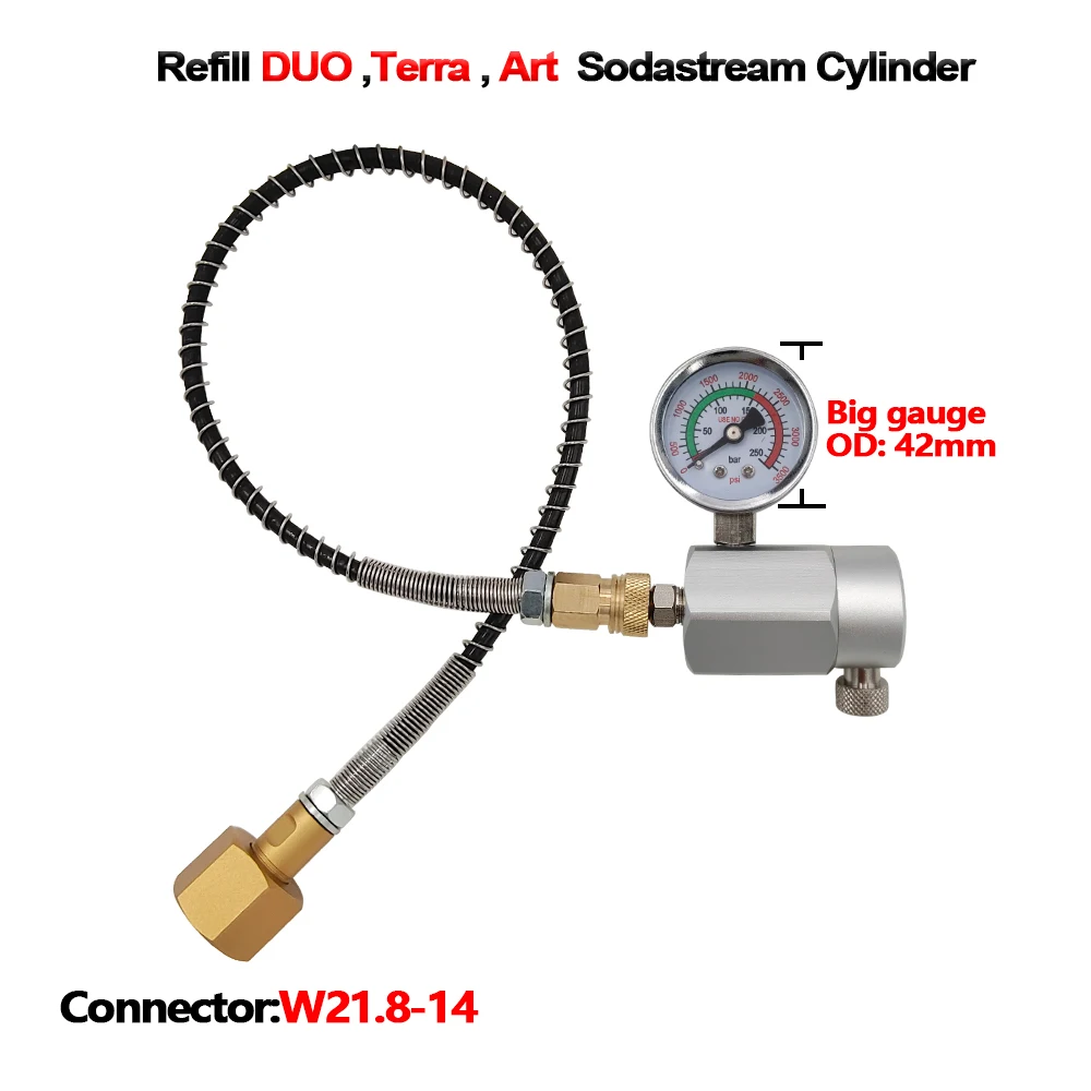 Cilindro Recarga Estação Adaptador de Carregamento Conexão Rápida para Sodastream W21.814 Din477 Conector 50cm Soda Art para Duo